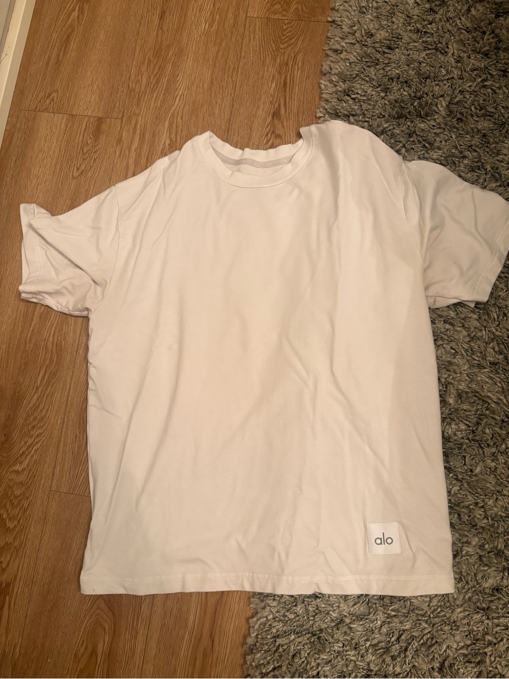 ALO Yoga Men’s White Crew Tee with Subtle Logo